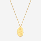 Gold Birth Flower Pendant Necklace