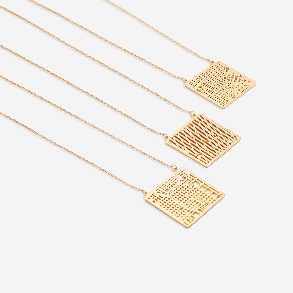Custom Map Pendant Necklace