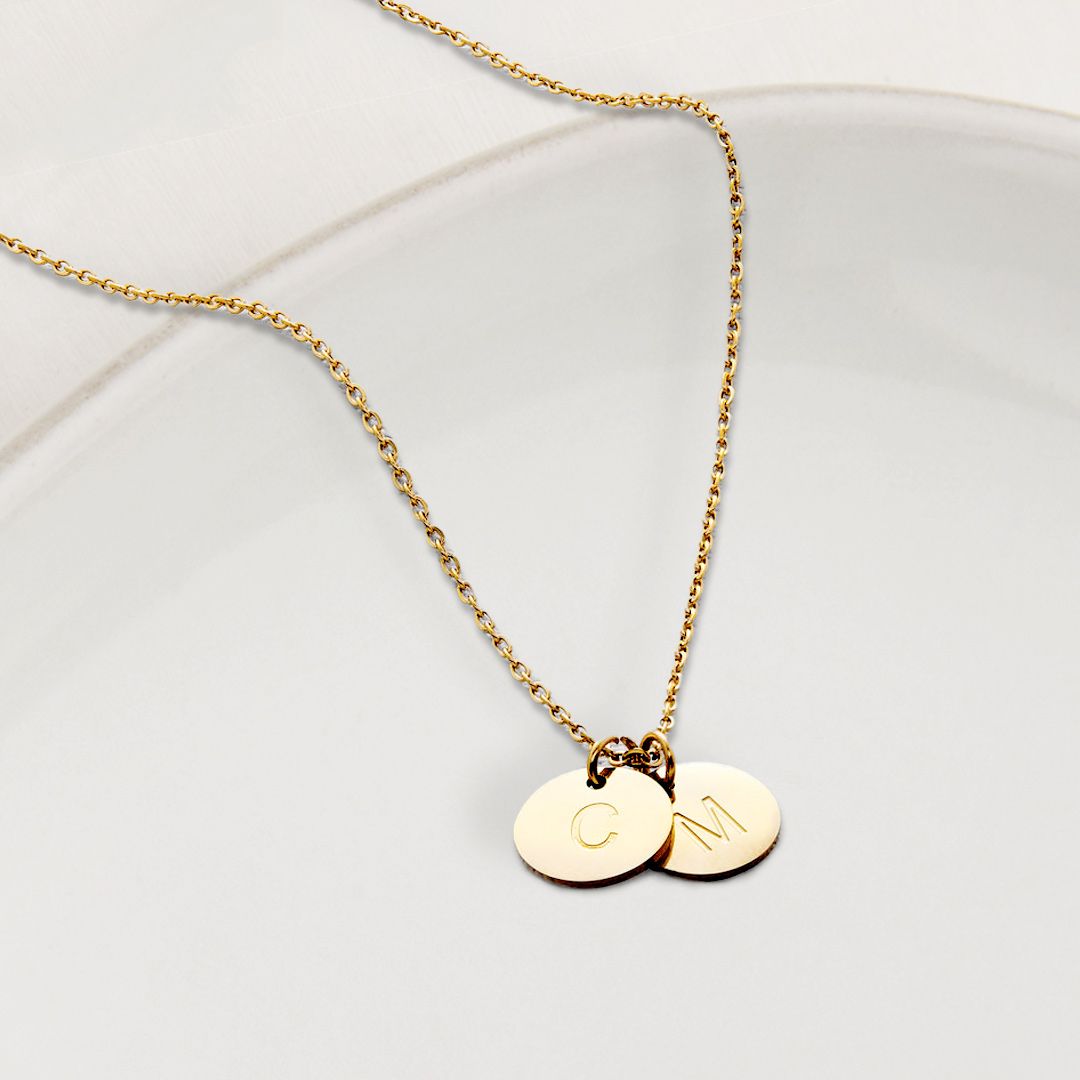 Dainty Disc Initial Necklace