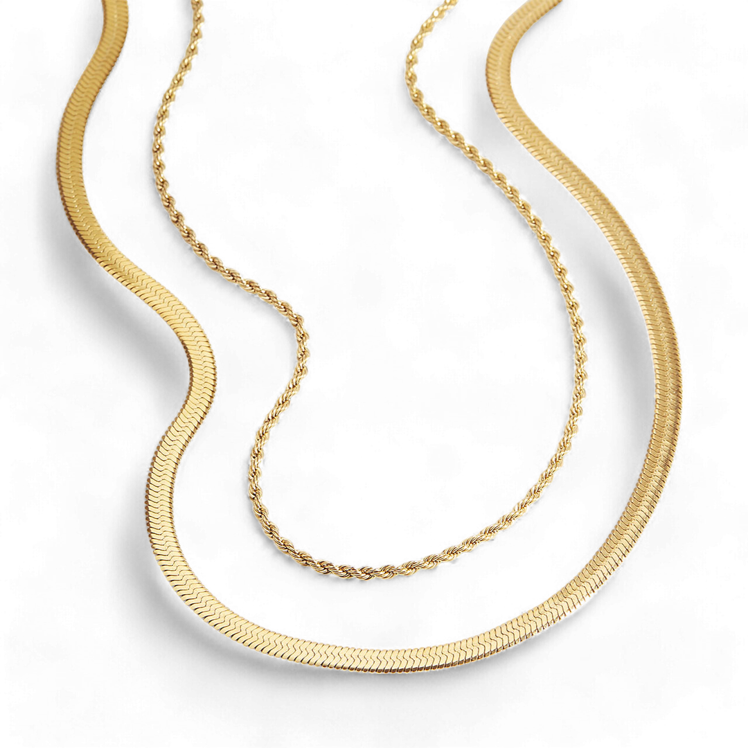 Herringbone + Rope Chain Set