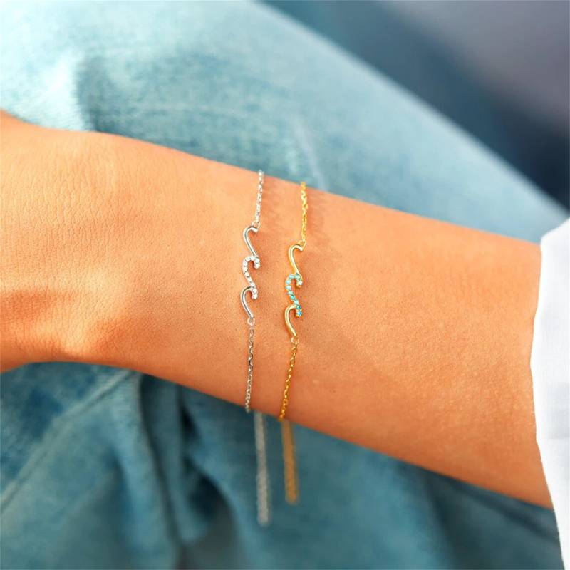 To My Bestie Dainty Triple Wave Friendship Bracelet