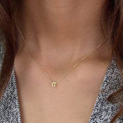 Tiny Script Initial Necklace