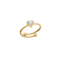 Dainty Heart Birthstone Ring