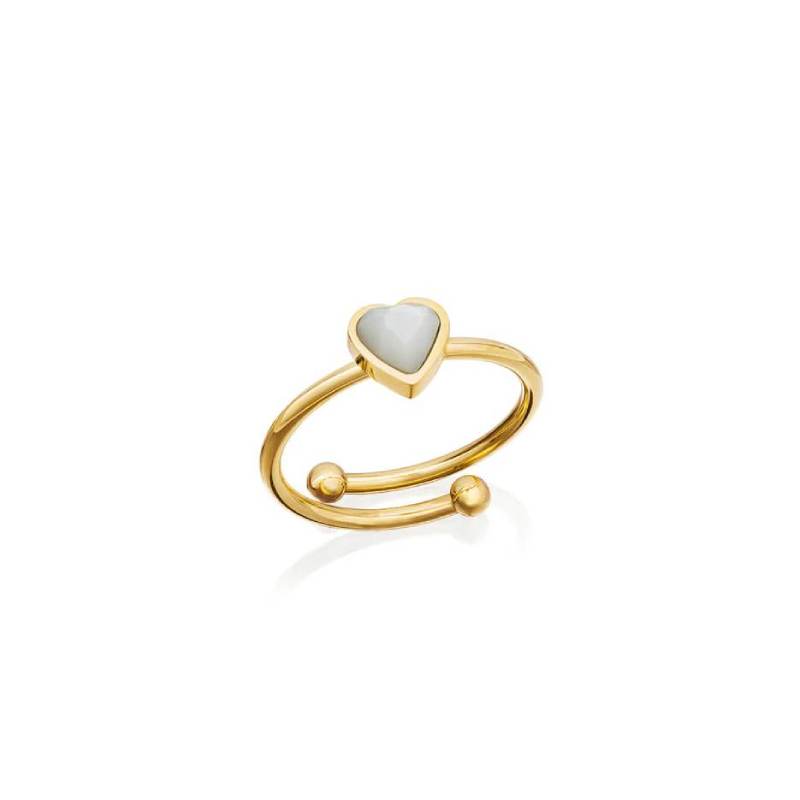 Dainty Heart Birthstone Ring