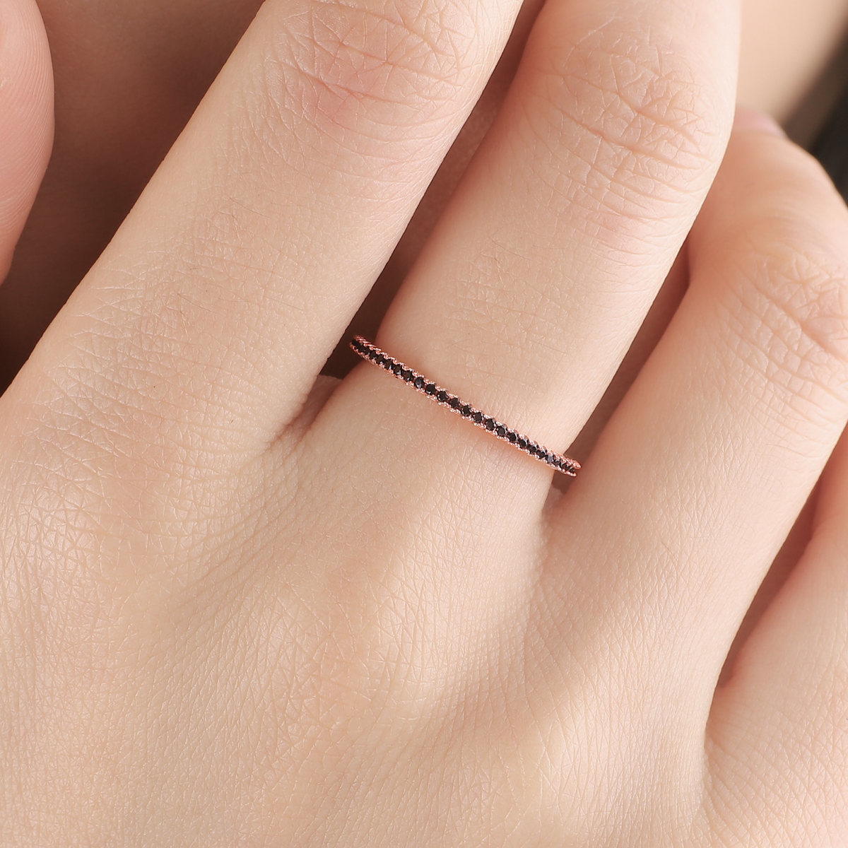 Black Diamond Eternity Stacking Ring