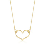 Hammered Gold Heart Necklace