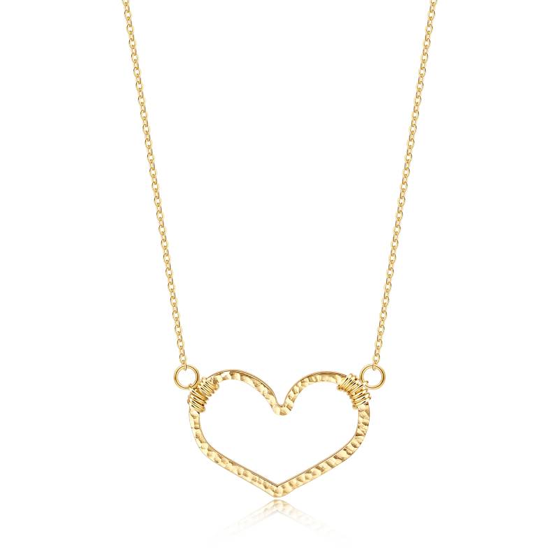 Hammered Gold Heart Necklace