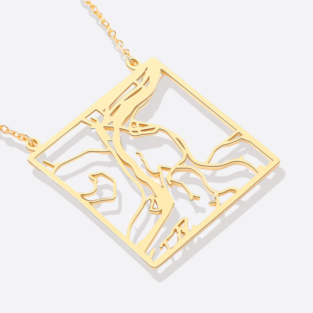 Custom Map Pendant Necklace