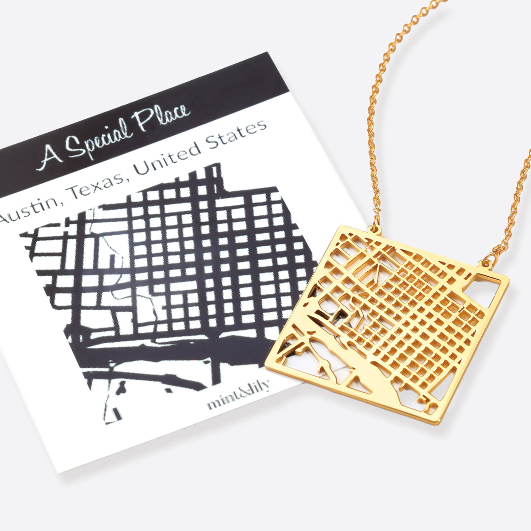 Custom Map Pendant Necklace