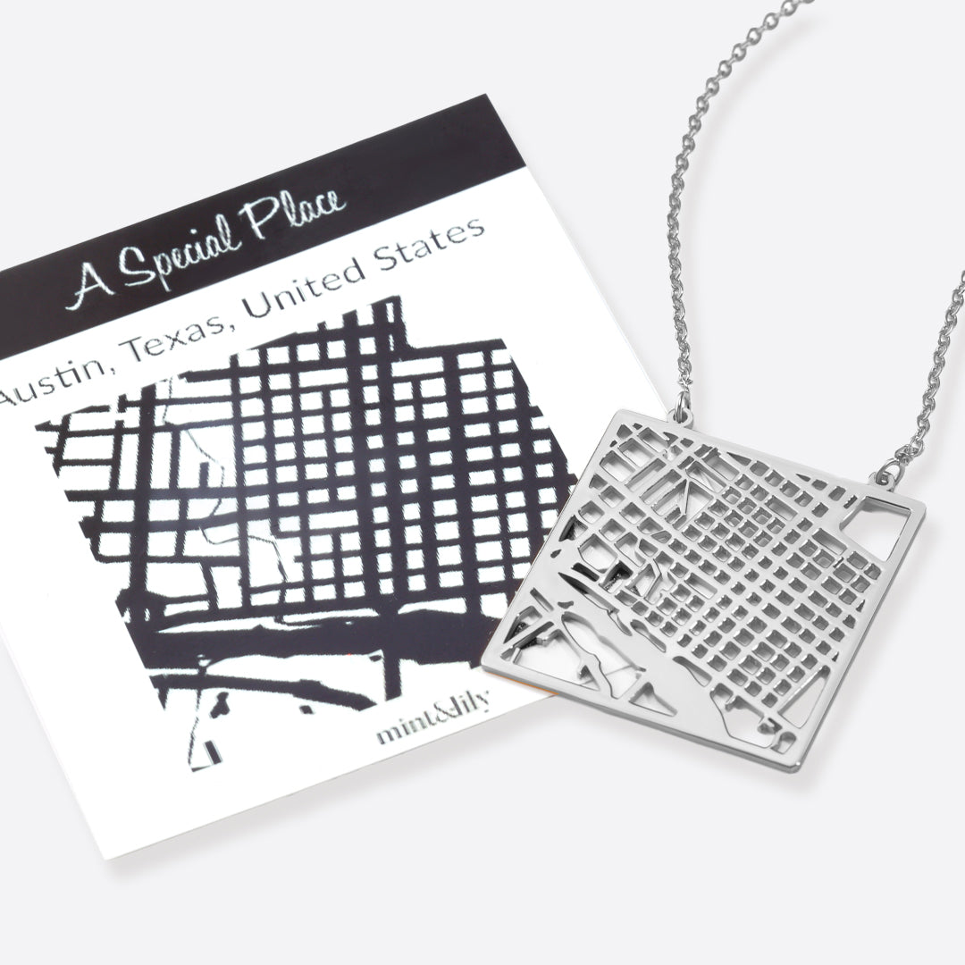 Custom Map Pendant Necklace