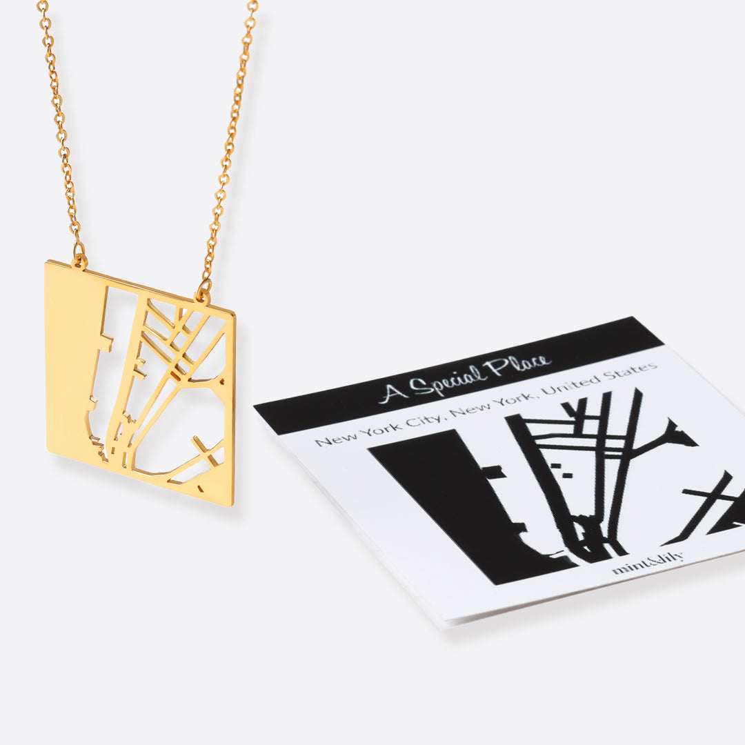 Custom Map Pendant Necklace