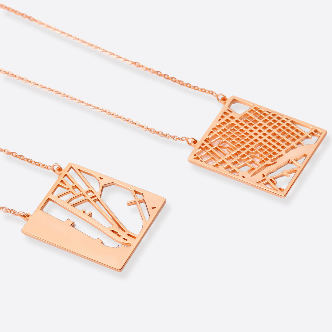 Custom Map Pendant Necklace