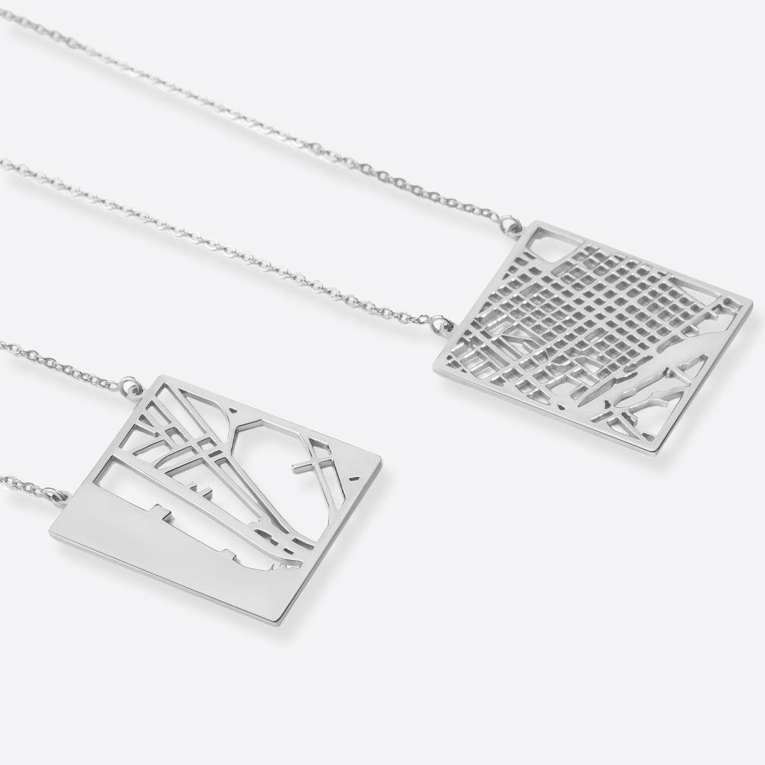 Custom Map Pendant Necklace