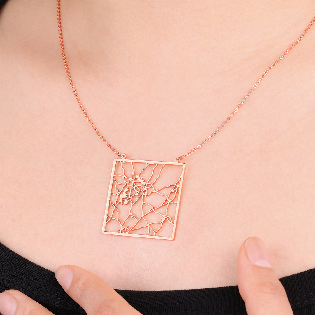 Custom Map Pendant Necklace