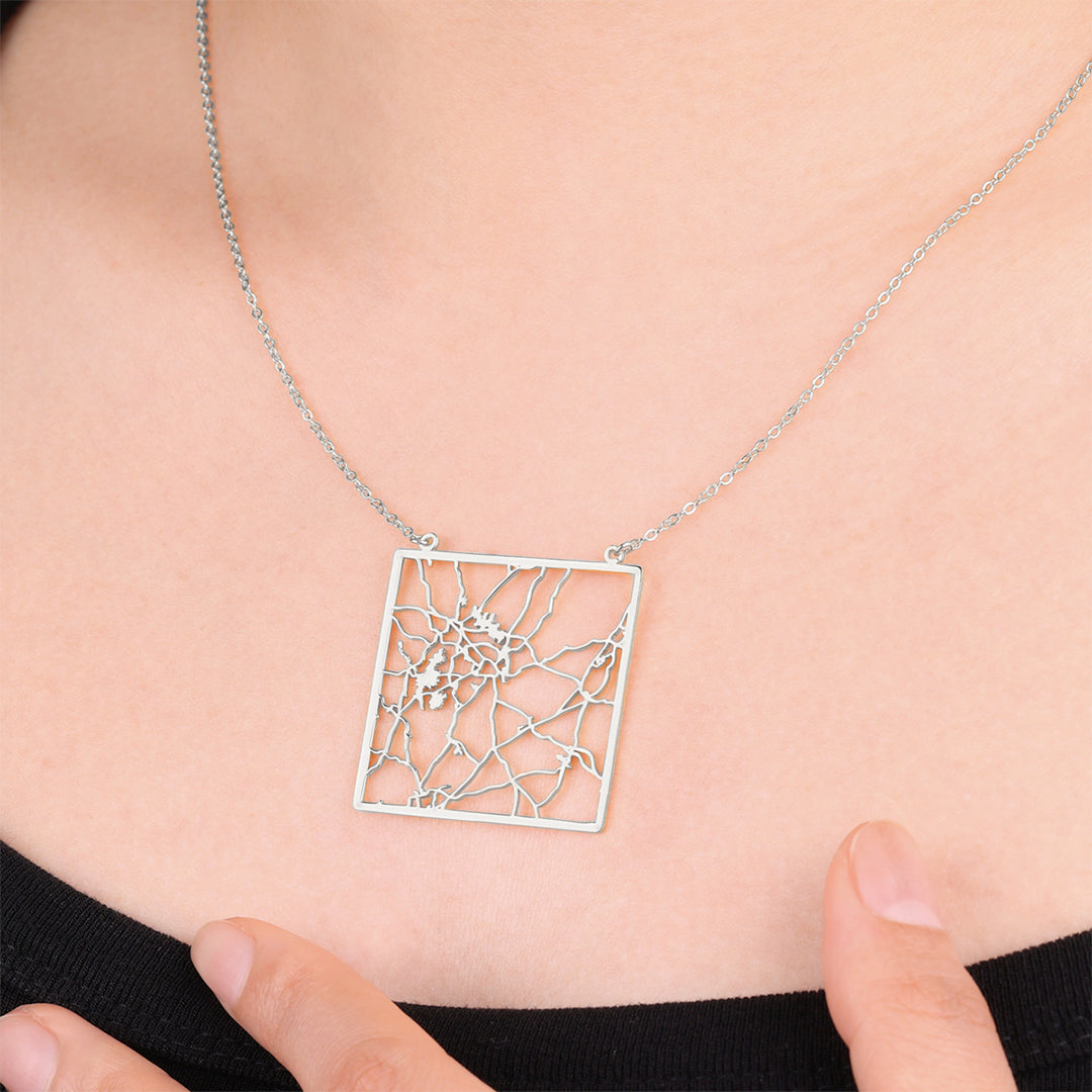 Custom Map Pendant Necklace