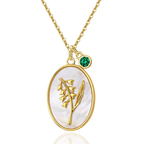 Pearl Birth Flower Pendant Necklace