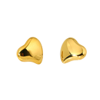 Polished Sculptural Heart Earrings