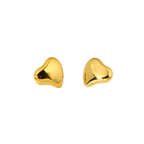 Polished Sculptural Heart Earrings