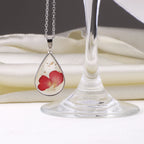 Pressed Birth Flower Droplet Necklace