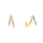 Mixed Metal Double Hoop Earrings