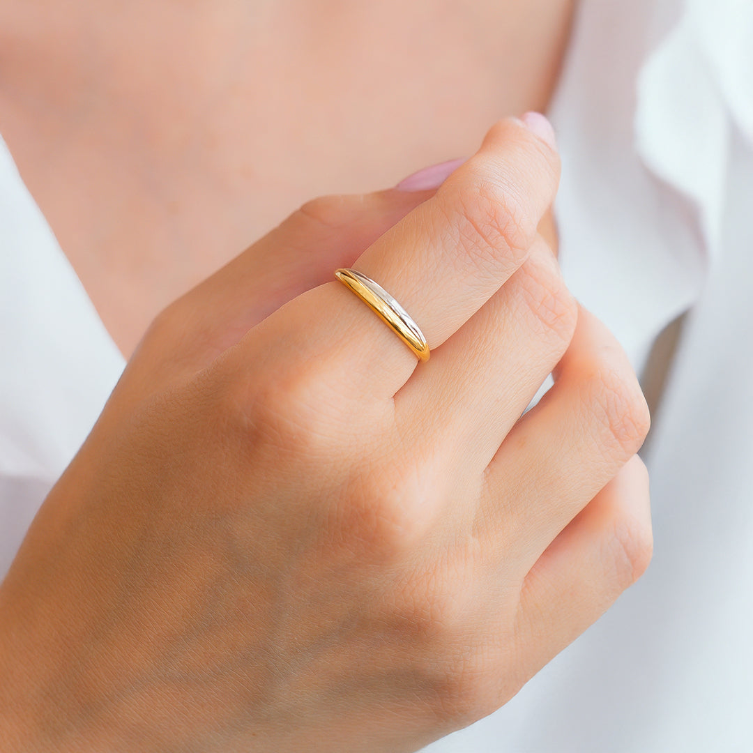 Mixed Metal Crossover Ring