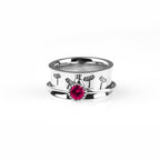 Silver Dandelion Birthstone Spinning Fidget Ring