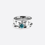 Silver Dandelion Birthstone Spinning Fidget Ring