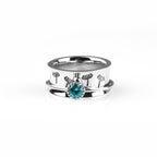 Silver Dandelion Birthstone Spinning Fidget Ring