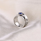 Silver Dandelion Birthstone Spinning Fidget Ring