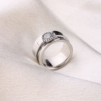Silver Dandelion Birthstone Spinning Fidget Ring