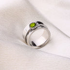 Silver Dandelion Birthstone Spinning Fidget Ring