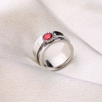 Silver Dandelion Birthstone Spinning Fidget Ring