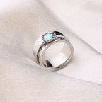 Silver Dandelion Birthstone Spinning Fidget Ring