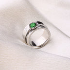 Silver Dandelion Birthstone Spinning Fidget Ring