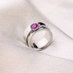 Silver Dandelion Birthstone Spinning Fidget Ring