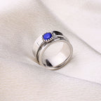 Silver Dandelion Birthstone Spinning Fidget Ring
