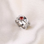 Silver Dandelion Birthstone Spinning Fidget Ring