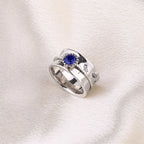 Silver Dandelion Birthstone Spinning Fidget Ring