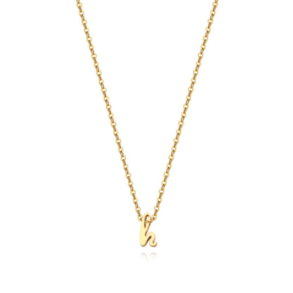 Tiny Script Initial Necklace