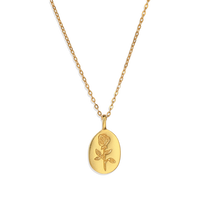 Tiny Rose Pendant Necklace