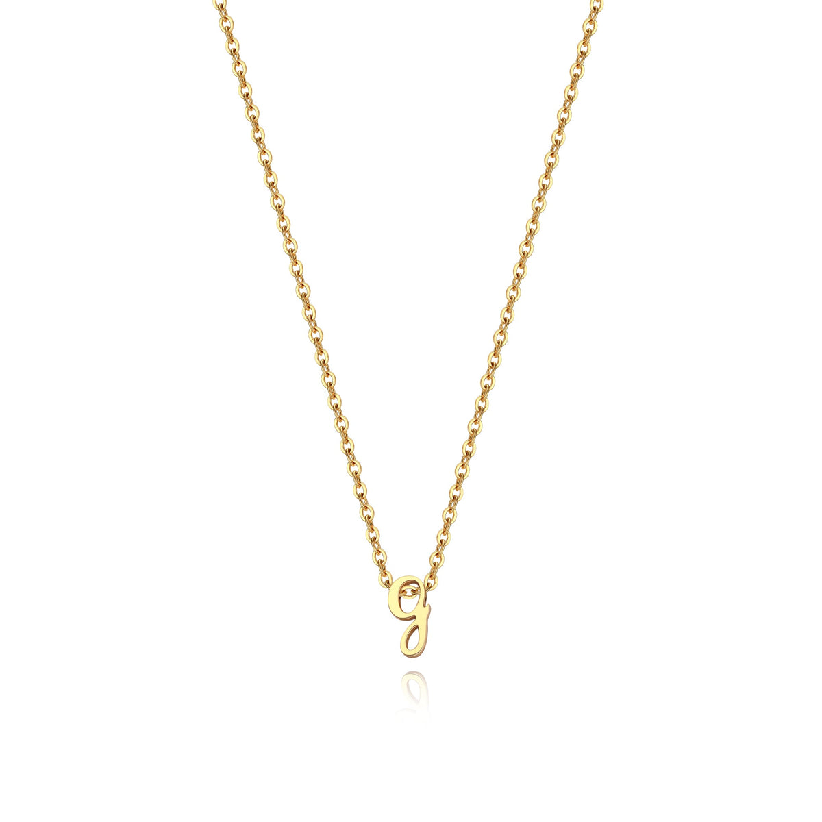 Tiny Script Initial Necklace