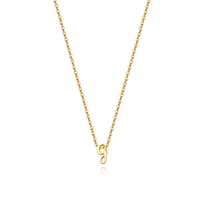 Tiny Script Initial Necklace