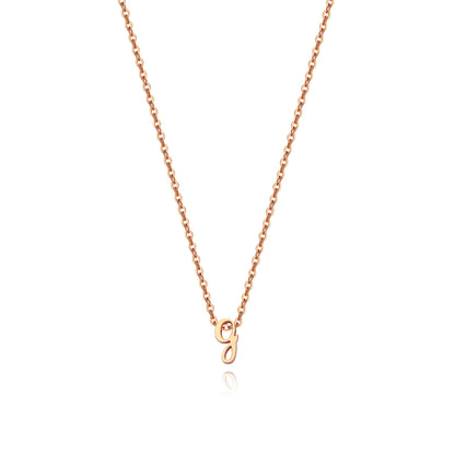 Tiny Script Initial Necklace