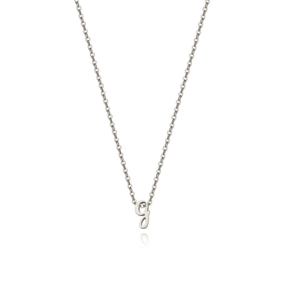 Tiny Script Initial Necklace