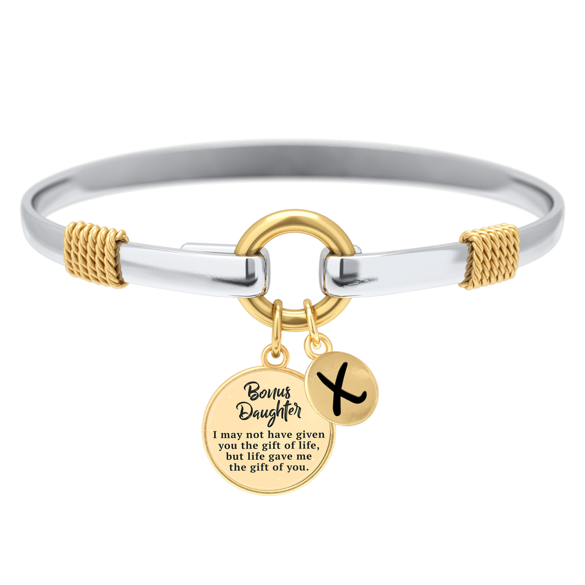 Bonus Daughter - Two-Tone Custom Charm Bracelet