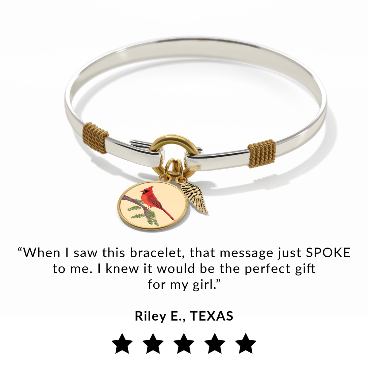 Cardinal - Two-Tone Custom Charm Bracelet