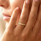 Emerald Cut Birthstone Eternity Ring