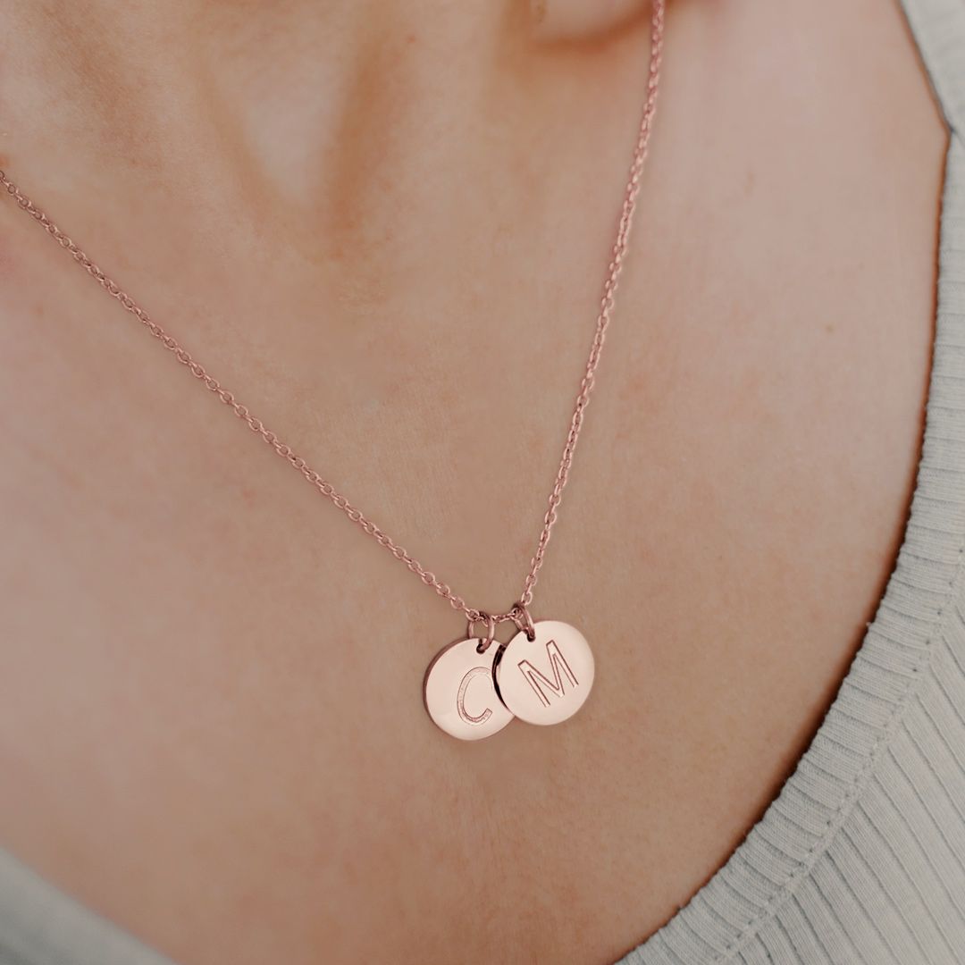 Dainty Disc Initial Necklace